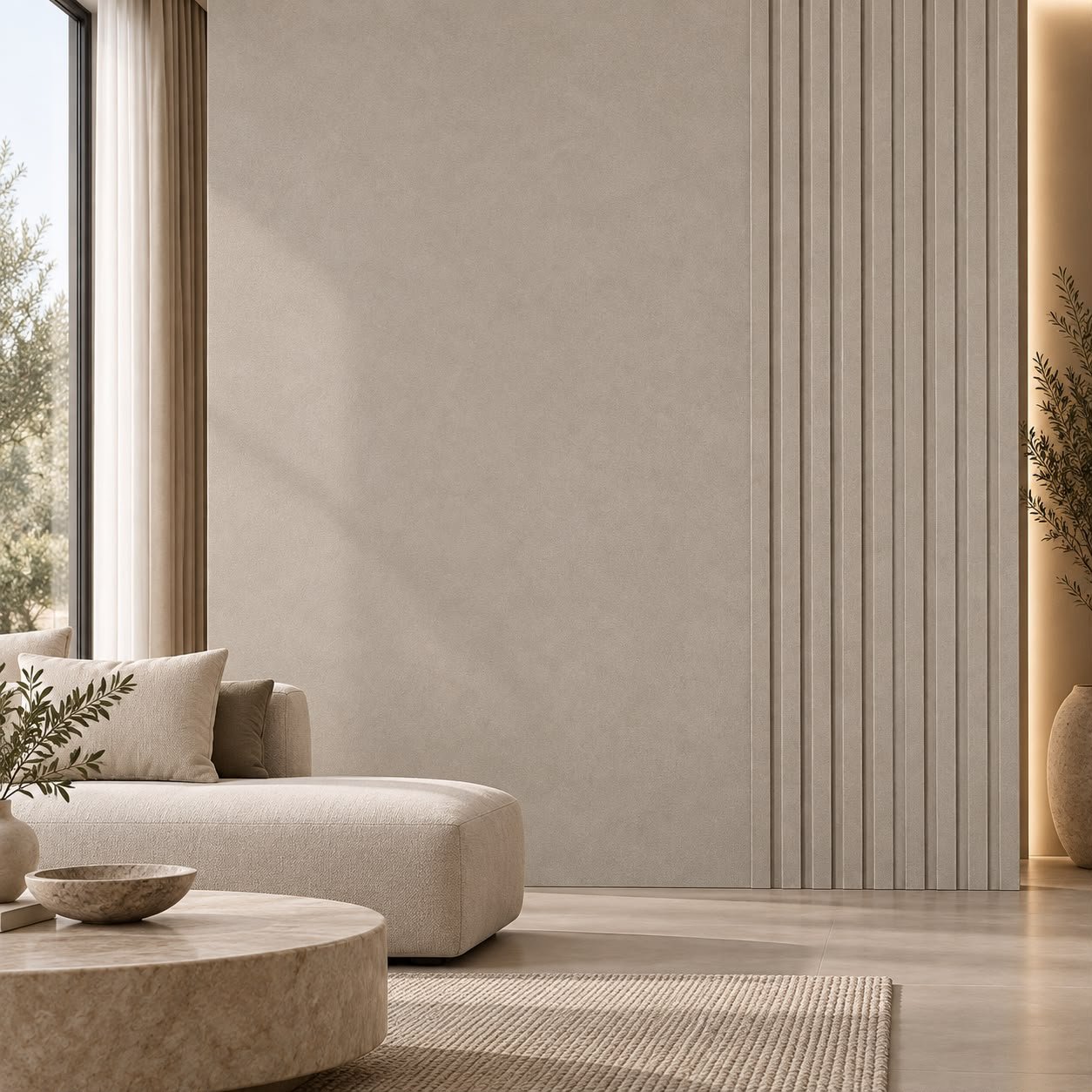 Luxury Architectural Leather-Finish Panels – Beige, Panel 158 × 2900 mm