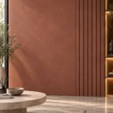 Luxury Architectural Leather-Finish Panels – Terracotta, Panel 158 × 2900 mm