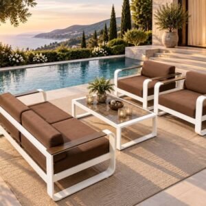 Outdoor furniture by the pool