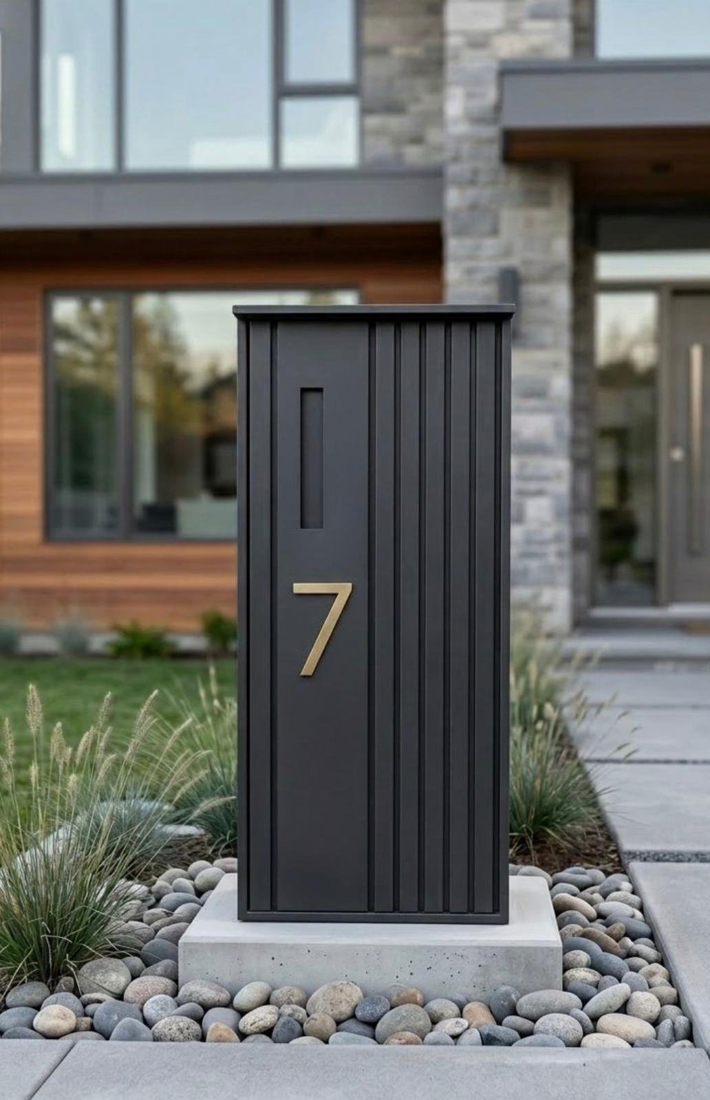Parcel Letterbox – Large (H98 × W50 × D24 cm), Black