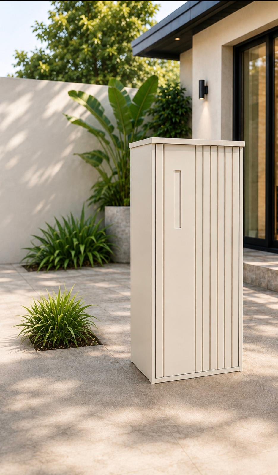 Parcel Letterbox – Large (H98 × W50 × D24 cm), White