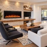 Linear Modern Electric Fireplace – Luxury Recessed Design – Nice Decors