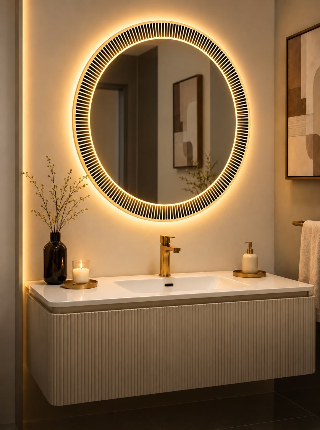 Round Frameless LED Mirror – Nice Decors