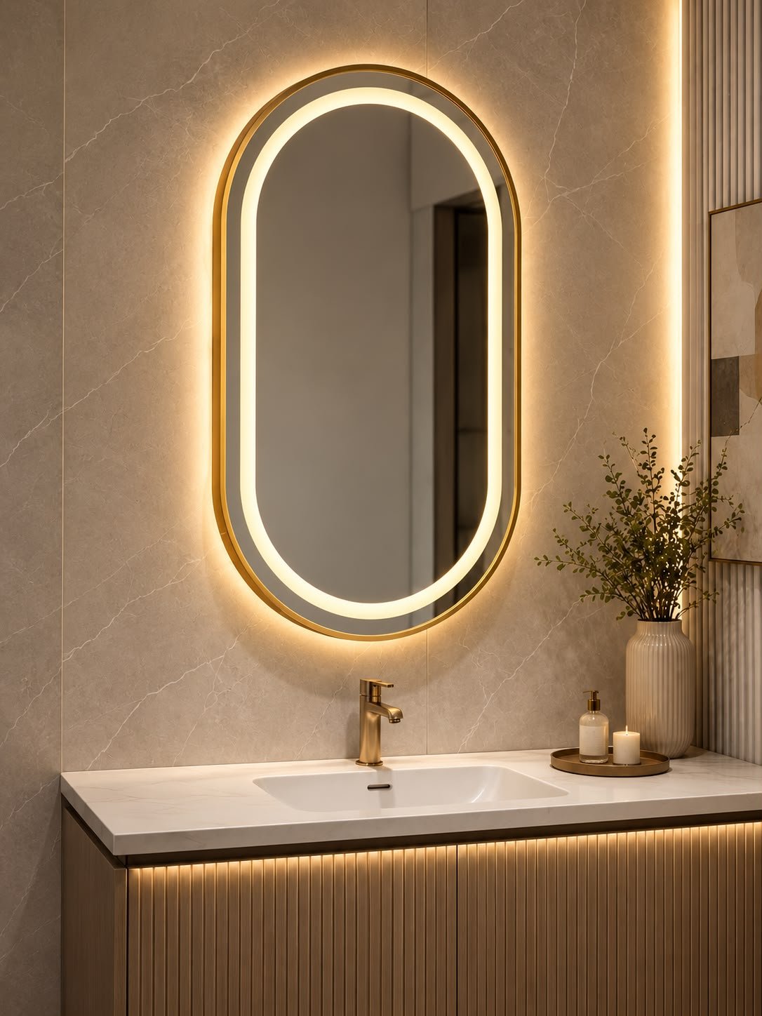 Runway Aluminium Alloy LED Mirror – 90 × 60 cm Runway Aluminium Alloy LED Mirror – 90 × 60 cm – Nice Decors